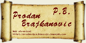 Prodan Brajkanović vizit kartica